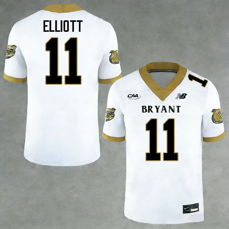 Bryant Bulldogs #11 Elijah Elliott College Football Jerseys,Uniforms-White